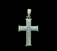 Load image into Gallery viewer, 10KT 2-Tone Diamond Cross, Brand New (With Tags) (1.27CT)
