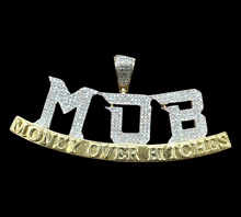 Load image into Gallery viewer, 10KT Diamond Pendant, MOB (MONEY OVER BITCHES), Brand New (With Tags), (.56CT)
