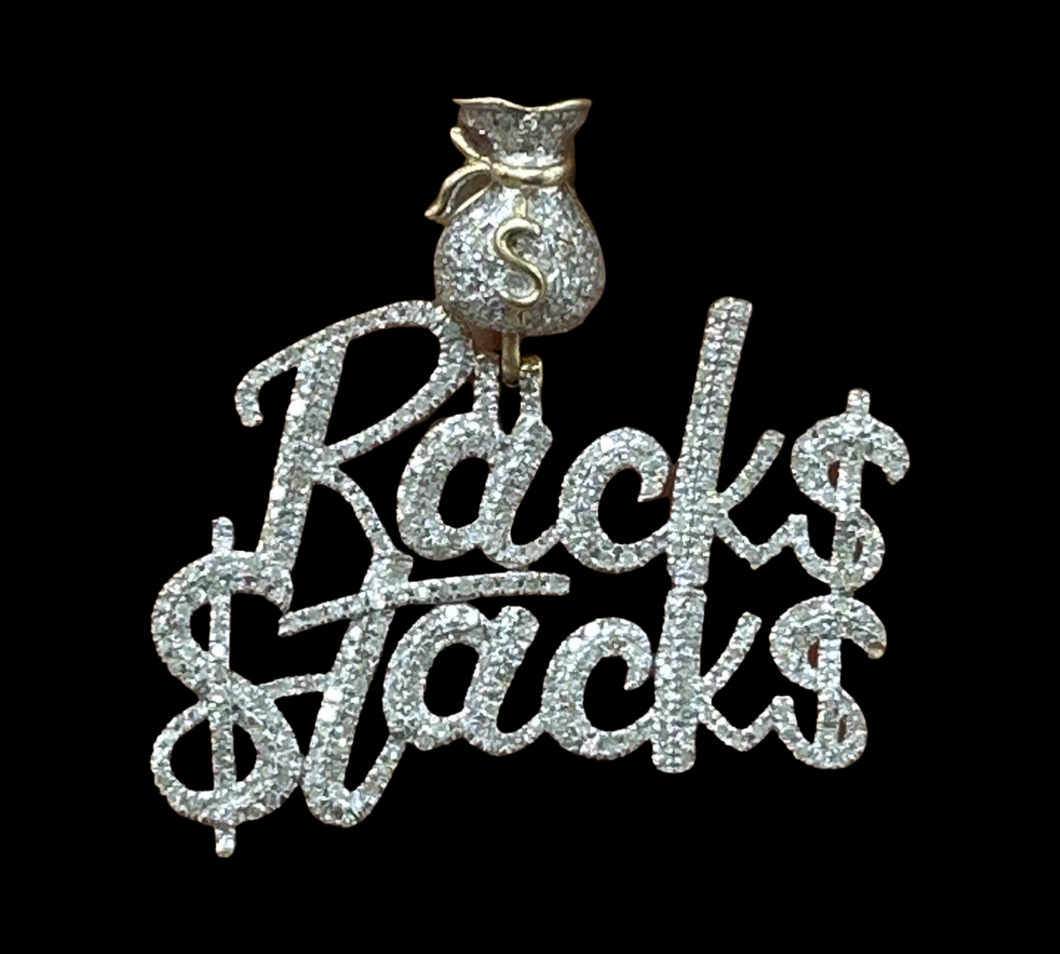 10KT Diamond Pendant,STACK RACKS WITH MONEY BAG BAIL ,Brand New (With Tags), (1.29CT)