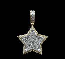Load image into Gallery viewer, 10KT Diamond Pendant, 5 POINT 2-TONE STAR, Brand New (With Tags), (1.60CT)
