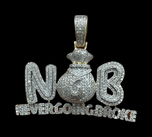 Load image into Gallery viewer, 10KT Diamond Pendant, NGB NEVER GOING BROKE ,Brand New (With Tags), (1.49CT)
