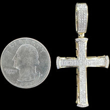 Load image into Gallery viewer, 10KT Diamond Cross Pendant, Brand New (With Tags)(0.46CT)
