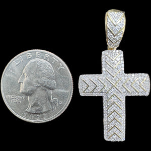 10KT Diamond Cross Pendant, Brand New (With Tags)(0.50CT)