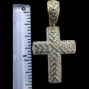 10KT Diamond Cross Pendant, Brand New (With Tags)(0.50CT)