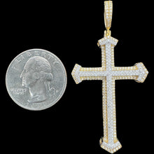 Load image into Gallery viewer, 10KT Diamond Cross Pendant, Brand New (With Tags)(0.75CT)
