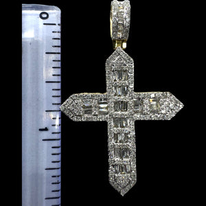 10KT Diamond Cross Pendant, Brand New (With Tags)(0.90CT)