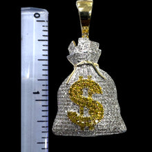 Load image into Gallery viewer, 10KT Diamond Money Bag Pendant, Brand New (With Tags)(0.92CT)
