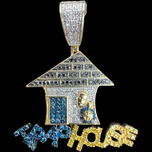 10KT Diamond Trap House Pendant, Brand New (With Tags)(0.76CT)