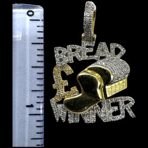 10KT Diamond Bread Winner Pendant, Brand New (With Tags)(0.44CT)