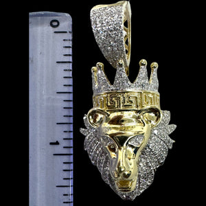 10KT Diamond Lion Head Pendant, Brand New (With Tags)(0.41CT)