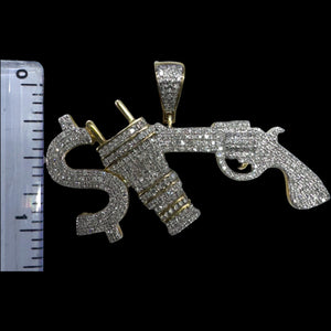 10KT Diamond Money Power Respect Pendant, Brand New (With Tags)(1.07CT)