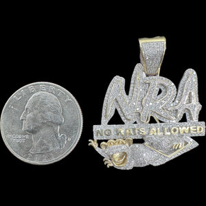 10KT Diamond NRA (No Rats Allowed) Pendant, Brand New (With Tags)(1.01CT)