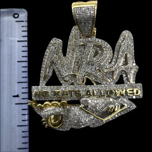 10KT Diamond NRA (No Rats Allowed) Pendant, Brand New (With Tags)(1.01CT)