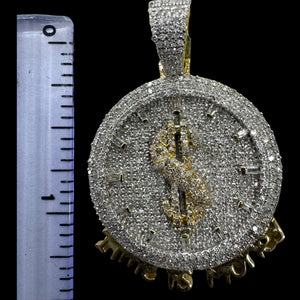 10KT Diamond Time is Money Pendant, Brand New (With Tags)(1.43CT)