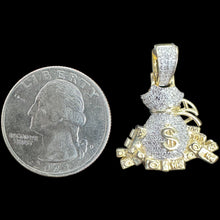 Load image into Gallery viewer, 10KT Diamond Money Bag Pendant, Brand New (With Tags)(0.27CT)
