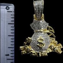 Load image into Gallery viewer, 10KT Diamond Money Bag Pendant, Brand New (With Tags)(0.27CT)
