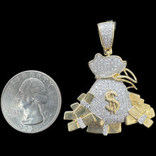 Load image into Gallery viewer, 10KT Diamond Money Bag Pendant, Brand New (With Tags)(1.04CT)
