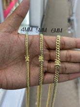 Load image into Gallery viewer, 10KT Solid Miami Cuban Necklace with Box Lock, 4/5/6MM (18&quot;-26&quot;) (Full Solid-Not Hollow)
