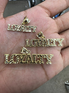 10KT Yellow Gold Diamond Cut Loyalty Pendant, Brand New (3 Sizes)