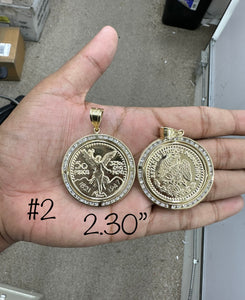 10KT 50 Pesos (Centenario) Coin and Bezel Pendant, Brand New