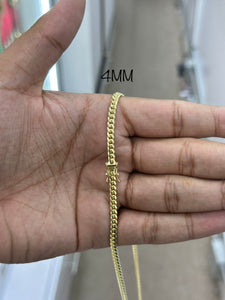 10KT Solid Miami Cuban Necklace with Box Lock, 4/5/6MM (18"-26") (Full Solid-Not Hollow)