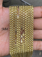 Load image into Gallery viewer, 10KT 3/4mm Alexander/Boxed Byzantine Necklace 18”-24”
