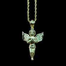 Load image into Gallery viewer, 10KT Angel Pendant With 10KT 2MM Hollow Diamond Cut Rope Chain 16&quot;-24&quot;
