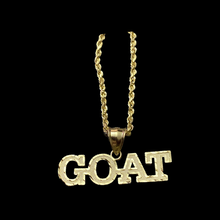 Load image into Gallery viewer, 10KT G.O.A.T. Pendant With 10KT 2MM Hollow Diamond Cut Rope Chain 16&quot;-24&quot;
