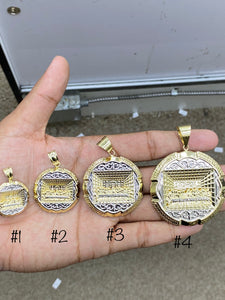 10KT 2-Tone Pave Round Last Supper Pendant ( 4 Sizes)