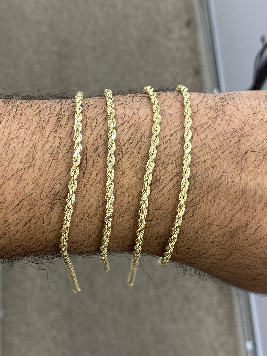10KT 3MM 7/8” Diamond Cut Bracelet
