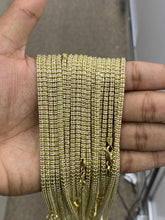 Load image into Gallery viewer, 10KT Yellow Gold 3MM “ICE” (DIAMOND CUT) Necklace/Bracelets 8”/18”-24”
