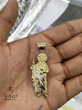 Load image into Gallery viewer, 10KT 2-Tone Pave Saint Jude (Saint Judas) Pendant (3 Sizes)
