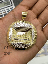 Load image into Gallery viewer, 10KT 2-Tone Pave Round Last Supper Pendant ( 4 Sizes)
