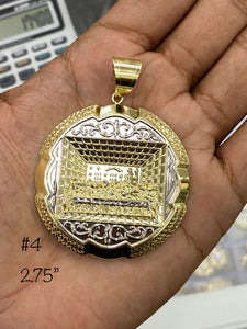 10KT 2-Tone Pave Round Last Supper Pendant ( 4 Sizes)