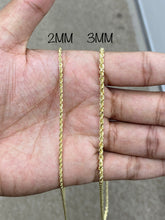 Load image into Gallery viewer, 14KT 2MM/3MM SOLID DIAMOND CUT ROPE NECKLACE
