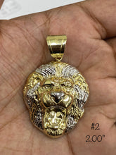 Load image into Gallery viewer, 10KT 2-Tone Pave Lion Head Pendant (2 Sizes)
