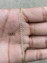 Load image into Gallery viewer, 14KT 2MM/3MM/4MM SOLID CUBAN PAVE NECKLACE
