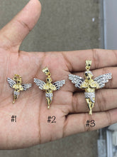 Load image into Gallery viewer, 10KT 2-Tone Pave Angel Pendant ( 3 Sizes)
