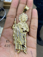 Load image into Gallery viewer, 10KT 2-Tone Pave Saint Jude (Saint Judas) Pendant (3 Sizes)
