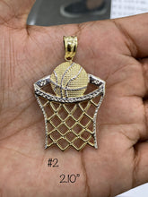 Load image into Gallery viewer, 10KT 2-Tone Pave Basketball Pendant (2 Sizes)
