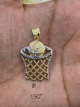 Load image into Gallery viewer, 10KT 2-Tone Pave Basketball Pendant (2 Sizes)
