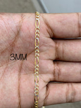 Load image into Gallery viewer, 14KT 2MM/3MM/4MM SOLID FIGARO PAVE NECKLACE
