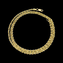 Load image into Gallery viewer, 10KT Cobra / Snake Pendant With 10KT 2MM Hollow Diamond Cut Rope Chain 16&quot;-24&quot;
