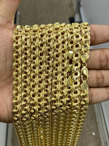 10KT 8MM Hollow Chino Link 24”