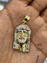 Load image into Gallery viewer, 10KT 2-Tone Pave Jesus Head Pendant (4 Sizes) (Best Seller)
